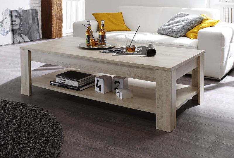 Tavolino Rettangolare da Salotto 140x68x45cm TFT  Rustic Quercia Samoa