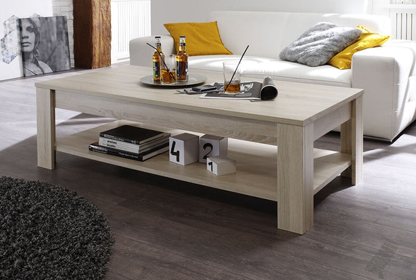 prezzo Rechteckiger Couchtisch für Wohnzimmer 140x68x45cm TFT Rustic Oak Samoa