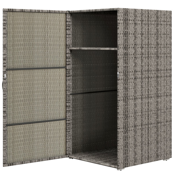 acquista Armadio da Giardino 2 Vani 60x63x120 cm in Rattan PE Grigio