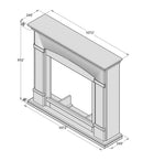 Camino Elettrico da Pavimento 107,2x95,2x24,5 cm Effetto Fiamma 1500W Sined Siena Bianco Crema