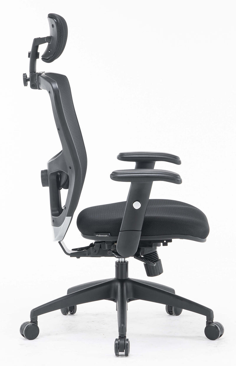 Sedia Poltrona Direzionale da Ufficio in Tessuto e Rete Philadelphia Nera