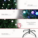 Albero di Natale Artificiale 150 cm 170 Rami con Luci LED e Fibre Ottiche Colorate Verde