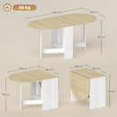 Tavolo Pieghevole per 6 Persone 163x80x75 cm con 2 Ribalte Ovale in Legno Color Legno      