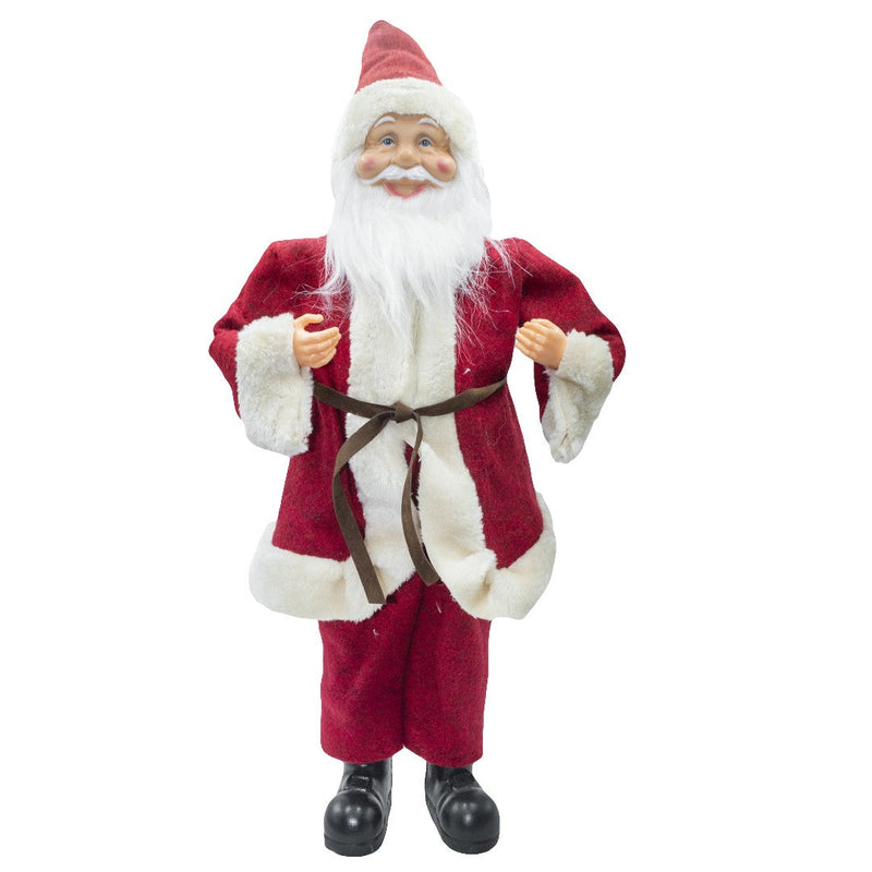 Pupazzo Babbo Natale H50 cm con Minilucciole Rosso e Crema