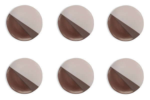 Set 6 Speiseteller aus Steingut Ø27,5x2,5 cm Villa d'Este Home Tivoli Officina Weiß und Braun acquista