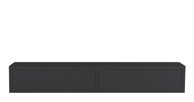 Mensola da Parete con 2 Cassetti 88,2x13,4x20 cm in Fibra di Legno Domino Nero