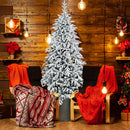 Albero di Natale Macao Innevato 240 cm Base Resina Tronco 2761 Rami Foltissimo