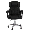 Sedia Direzionale da Ufficio Reclinabile in Similpelle Nera