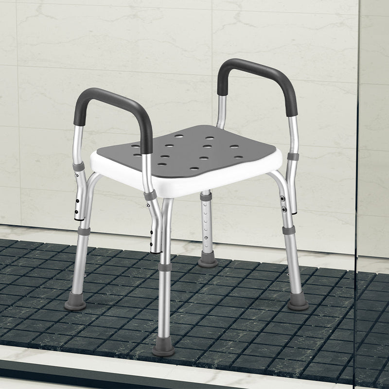 Sgabello da Doccia 6 Altezze Regolabili Sedia Bagno Antiscivolo Capacità 150 kg