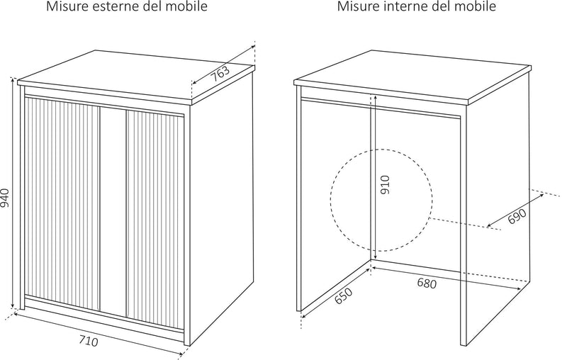 Coprilavatrice da Esterno in PVC 71x94x76,3 cm con Serranda Forlani XXL Bianco