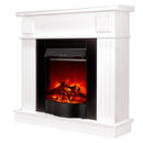 Camino Elettrico da Pavimento 99,7x103,4x27 cm Effetto Fiamma 1600W Oscar & Corsica Bianco/nero