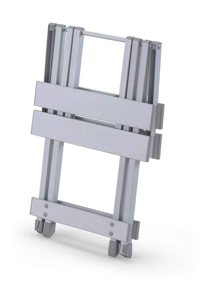 Sgabello Pieghevole da Campeggio 30x30 cm in Alluminio Grigio