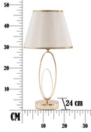 Lampada da Tavolo Glam Flush Ø24x47 cm in Ferro e Poliestere Oro e Crema
