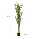 Pianta Artificiale di Yucca Alta 190 cm con 39 Foglie in Vaso Contenitore di PEVA e Cemento Nero      