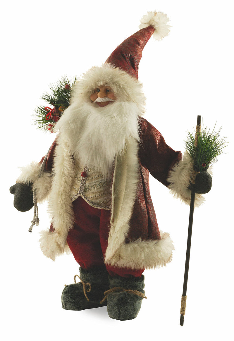 Pupazzo Babbo Natale in Tessuto Abito Rosso H80 cm Soriani