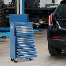Carrello Porta Attrezzi da Officina Professionale Cassettiera in Lamiera Blu 61.5x33x113 cm 