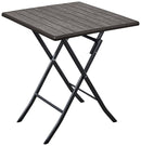 Tavolino Pieghevole da Giardino 62x62x73 cm in Acciaio Marrone