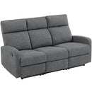 Divano 3 Posti Reclinabile in maniera Indipendente 179x91x98 cm con Rivestimento in Ciniglia Grigio   