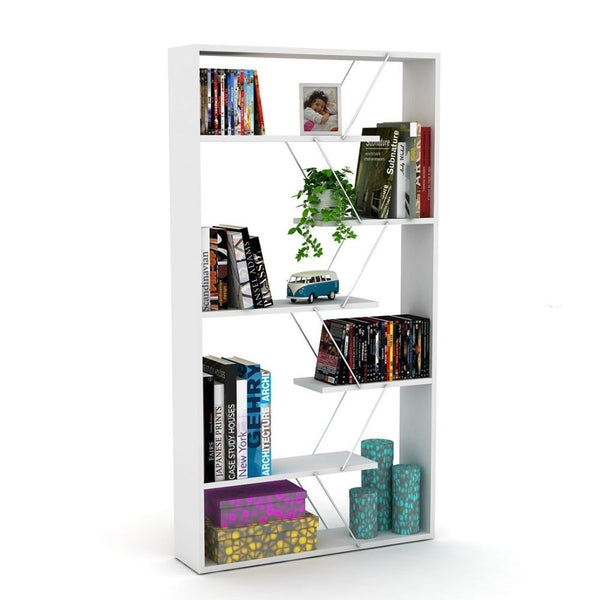 sconto Libreria Tars bianca 84x24x157H cm