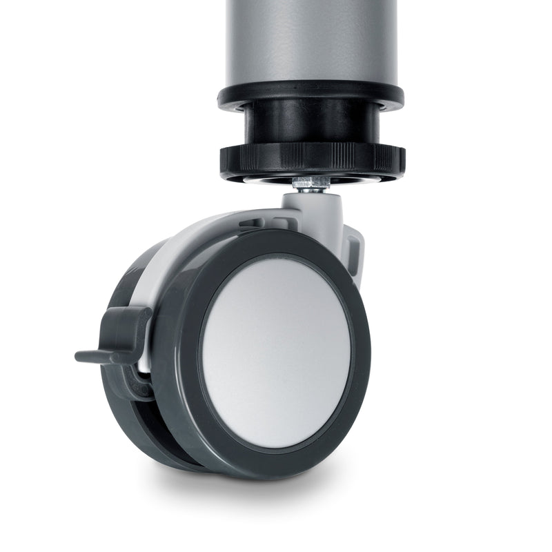 Gambe Regolabili con Rotella e Freno Ø60 mm Imballo 1 Pezzo Verniciato Alluminio Acciaio Emuca