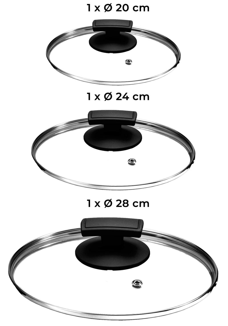 Batteria di Pentole 7 Pezzi in Alluminio Pressofuso Antiaderente Olympia Supreme