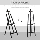 Cavalletto Treppiede da Pittura 51,5x71,5x134,5 cm in Legno di Pino Nero