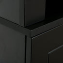 Credenza Alta 2 Ante 3 Ripiani 74,6x35,5x182,5cm in Legno Nero