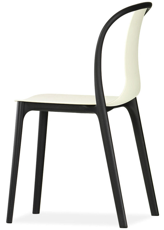 Set 4 Sedie da Giardino in Polipropilene Vandi Bianco e Nera