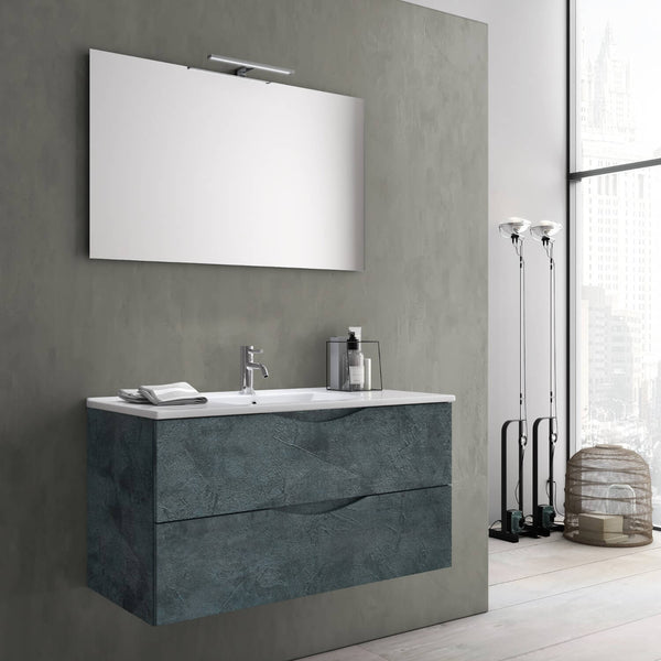 prezzo Badezimmer-Hängeschrank 101 cm TFT Mars Blau Weiß