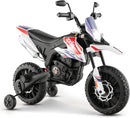 Moto Elettrica per Bambini 12V con Licenza Aprilia RX-125 Motocross Bianca