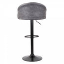 Set 2 Sgabelli 51x44x60/80 cm in Similpelle Base Nera Grigio