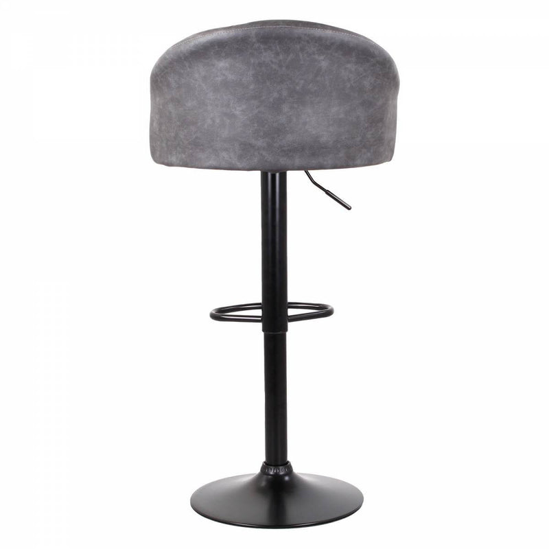 Set 2 Sgabelli 51x44x60/80 cm in Similpelle Base Nera Grigio