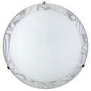 Plafoniera 1xE27 Ganci Cromo Vetro Lastra Bianco Decorato Bianco E-Energy Amalia