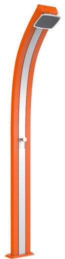 Doccia Solare da Esterno Giardino 30L Miscelatore Arkema Spring Fascia Inox Arancio