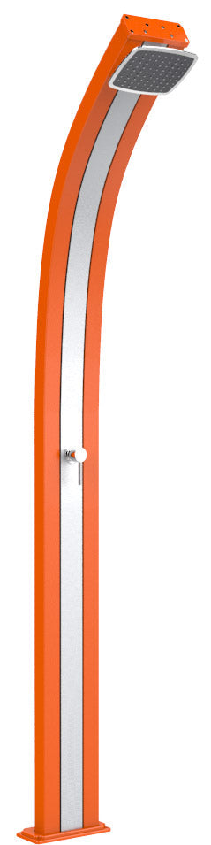 Doccia Solare da Esterno Giardino 25L Miscelatore Arkema Spring Fascia Inox Arancio sconto