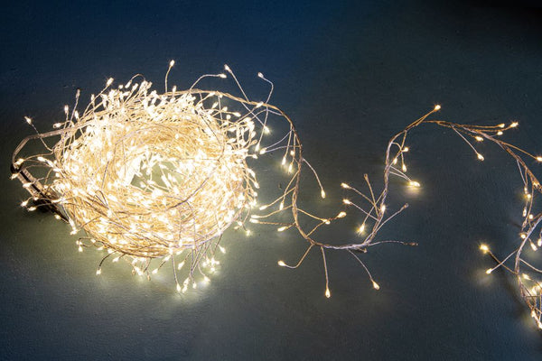 online Luci di Natale 800 Mini Led 10 mt Bianco Caldo in Metallo e Plastica