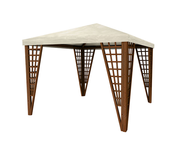 prezzo Gazebo da Giardino 292x292x270 cm Jocker Pocket in Legno di Pino Noce e Bianco