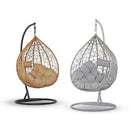 Dondolo Pensile da Giardino con cuscino Ø108x198 cm Amirantes grigio