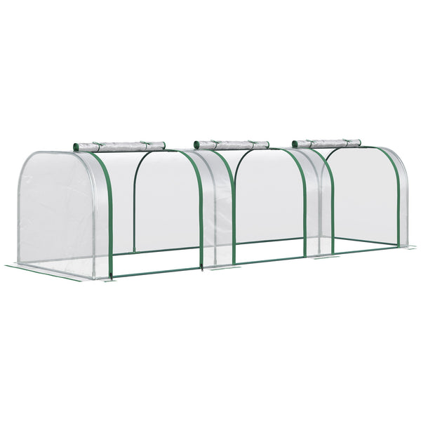 sconto Serra da Giardino a Tunnel 295x100x80 cm Anti UV in Acciaio e PVC Trasparente