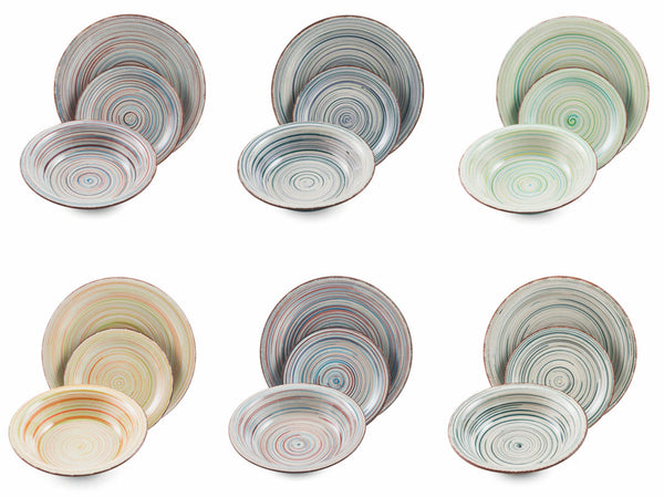 prezzo 18-teiliges Tafelservice aus mehrfarbigem Soriani-Sandsteinzeug