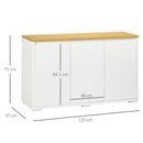 Mobile Multiuso 120x37x75 cm in Truciolato Bianco e Legno