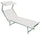 Garten-Sonnenliege 185 x 61 x 38 cm aus Aluminium und weißem Meerestextilen