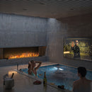 Camino a Vapore Elettrico  Da Incasso 180x50x40 cm Invapo Inside C1800 con Ricarica Automatica in Acciaio Verniciato Nero      