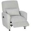 Poltrona Reclinabile con Riscaldamento 8 Punti Massaggio e 5 Modalità 88x93x102 cm in Tessuto Ciniglia Grigio Chiaro   