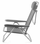 Sedia Mare Spiaggina Pieghevole con Cuscino in Alluminio Soriani Brasile Grigia