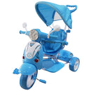 Triciclo a Spinta per Bambini Seggiolino Reversibile Hornet Azzurro