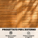 Set 5 Pezzi da Pranzo per Giardino Tavolo e 4 Sedie Pieghevoli in Legno di Acacia Naturale      