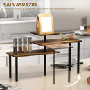 Scaffale da Cucina a 3 Livelli Girevole 40x10x36,5 cm in Legno e Acciaio Marrone Rustico   
