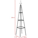 Supporto per Piante Rampicanti Obelisco Arco da Decorazione Giardino Torre H 2Mt