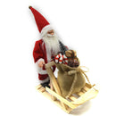 Pupazzo Babbo Natale in Tessuto con slitta regali rosso cm 33x12xh30